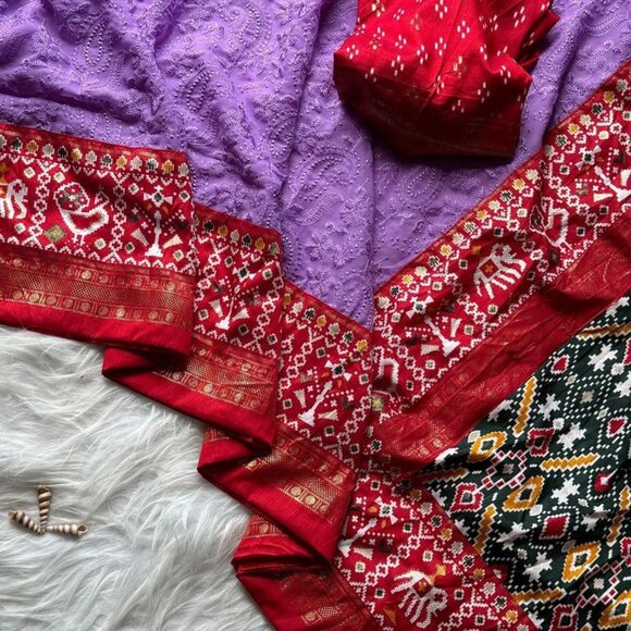 chikankari lucknow embroidered-saree - Picture 5 of 16